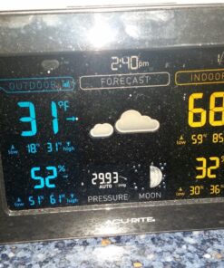 AcuRite 02027A1 Color Weather Station with High Low Temperature and Humidity with Moon Phase, Dark Themed (02027A), Black Display 44 81XE2Tlq1KL