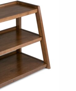 SIMPLIHOME Sawhorse SOLID WOOD 48 Inch Wide Modern Industrial TV Media Stand in Medium Saddle Brown for TVs up to 55 Inches, For the Living Room and Entertainment Center 19 81XEACaJfBL