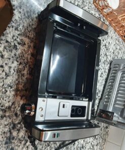 Hamilton Beach Electric Indoor Searing Grill with Viewing Window & Adjustable Temperature Control to 450F, 118 sq. in. Surface Serves 6, Removable Nonstick Grate, Stainless Steel Searing Grill with Window 101 81XEhWrmdrL 1