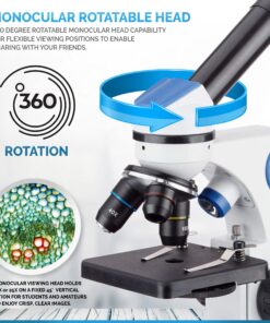 AmScope M162C-2L-PB10-WM-SP14-50P100S 40X-1000X Beginners Microscope Kit for Kids & Students w/Complete Science Accessory Kit + World of The Microscope Book 45 81XJIvUTNeS