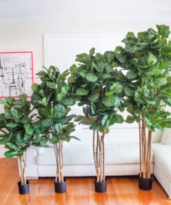 Nearly Natural 6ft Fiddle Leaf Fig Artificial Trees, 72in, Green 72 in 33 81XMmBf L