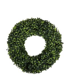 Boxwood Wreath - 16.5-Inch Round UV Resistant Artificial Spring, Summer, Fall, or Winter Wreath - Outdoor/Indoor Wreaths for Front Door by Pure Garden Round 16.5" 12 81XMvADXl7L