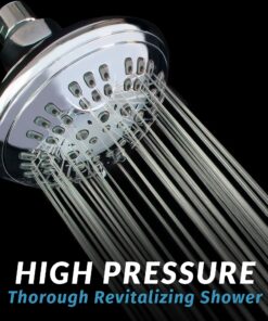 ShowerMaxx Luxury Spa Series Shower Head, 6 Spray Setting, 4.5 Inch Adjustable High Pressure Shower Head Fixture for Hard Water, 360-Degree Tilt Massage Shower System - Polished Chrome Shower Head 34 81XOdvOFqeL