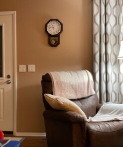 Pendulum Wall Clock - Regulator Clock - Wooden Schoolhouse Wall Clock with Pendulum - Wood Pendulum Clock Battery Operated - Decorative Wall Clocks for Living Room Decor, Home, Office and Gift 18x11 37 81XOjMzvRL