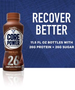 Fairlife Core Power 26g Protein Milk Shakes, Ready To Drink for Workout Recovery, No Artificial Sweeteners, Chocolate, 11.5 Fl Oz (Pack of 12) 11.5 Fl Oz (Pack of 12) 25 81XPfwKTAIL