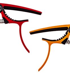 Guitar Capo (2 Pack) for Guitars, Ukulele, Banjo, Mandolin, Bass - Made of Ultra Lightweight Aluminum Metal (1.2 oz!) for 6 & 12 String Instruments - Nordic Essentials (Red + Gold) Red + Gold 18 81XQE9BIChL 2