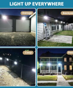 Luposwiten Solar Lights Outdoor Waterproof 100 LED Solar Powered Outdoor Lights, Motion Sensor Outdoor Lights for Front Door, Yard, Garage, Garden, Patio, Deck (4 Pack) 33 81XRmE4uSFL