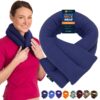 SunnyBay Microwave Heating Pad for Neck and Shoulders, Versatile Bean Bag Moist Heat Pillow, Microwavable Neck Wrap Warmer and Cool Pack for Deep Pain Relief, Weighted Hot or Cold Therapy (Navy Blue) 16 81XSEvly7gL