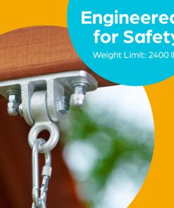 Jungle Gym Kingdom Swing Set Hangers - 2 Heavy Duty Brackets with Locking Snap Hooks for Porch, Patio, Playground - Indoor/Outdoor Hardware & Accessories 2 pack hangers 28 81XSLLhmA0L