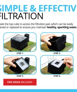 Fluval Chi II Series Aquarium Set, 5-Gallon - Aquarium Tank with Ambient LED Lighting, Flowing Water, and Elegant Design, White 5 gal 37 81XSLyA4G2L