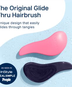 Crave Naturals Glide Thru Detangling Brush for Adults & Kids Hair- Detangler Brush for Natural,Curly,Straight,Wet/Dry Hair, Little Girl & Toddler Accessories, Teenager Gifts -1pk, Pink 1 Pack 22 81XUEjayPqL 3
