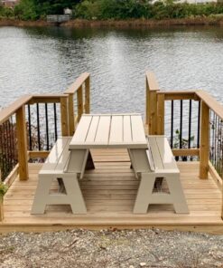 Premiere Products 5RCATA Tan Convert A Bench, Approximate Size: Table 27" H x 14" D 31" H x 58" L Seat 17" H x 14" D Weighs 38 lbs 42 81XVGqYbg7L