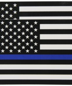 Thin Blue Line Flag Decals - 3x5 in. Black White and Blue American Flag Stickers for Cars, Trucks - in Support of Police and Law Enforcement Officers (2-Pack) 2-pack 28 81XXQ8zUjnL