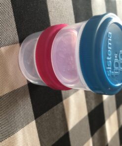 Sistema 4-Piece Salad Dressing and Condiment Containers with Lids for Lunch, Dishwasher Safe, 1.18-Ounce, Assorted 48 81XYuDVcpIL