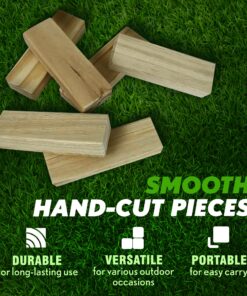 Yard Games Giant Tumbling Timbers with carrying case starts at 2.5-feet tall and builds to 5-feet 30 Inch Natural 26 81XZZABnBuL