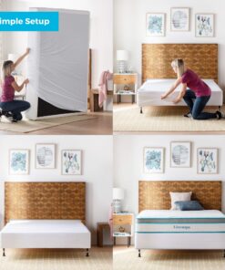 Alternative view of Linenspa Box Spring Encasement King, Complete Protection with Zipper, Waterproof Box Spring Protector King, White 10" Depth