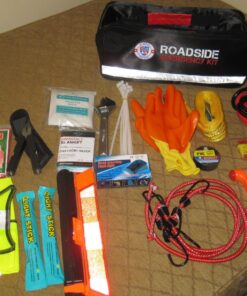 Always Prepared Premium (125 Piece) Roadside Emergency Car Kit – with Jumper Cables – All-in-One Auto Safety and First Aid Kit – Travel Safety for Women, Men, and College Kids – Roadtrip Essentials Premium Roadside Kit 45 81XaBlsNhL