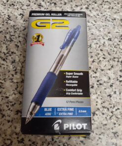 Pilot, G2 Premium Gel Roller Pens, Extra Fine Point 0.5 mm, Pack of 12, Blue Blue Ink 17 81XaOMpKNL