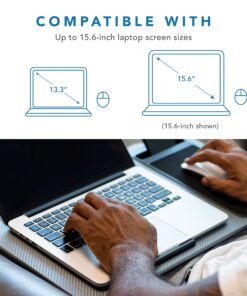 Alternative view of LAPGEAR Home Office Lap Desk with Device Ledge, Mouse Pad, and Phone Holder - Silver Carbon - Fits up to 15.6 Inch Laptops - Style No. 91585