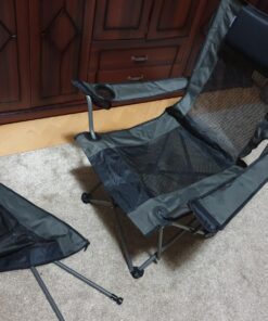 OUTDOOR LIVING SUNTIME Camping Folding Portable Mesh Chair with Removabel Footrest Army Green 46 81Xbr35mujL