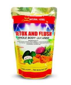 Natural Herb - DETOX & FLUSH, Whole Body Detox Cleanse - Dietary Supplement - 14 oz - Enhanced with Milk Thistle Extract