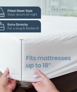 SafeRest 100% Waterproof Full Size Mattress Protector - Fitted with Stretchable Pockets - Machine Washable Cotton Mattress Cover for Bed - Perfect Bedding Airbnb Essentials for Hosts 28 81XeyPbe3mL 2
