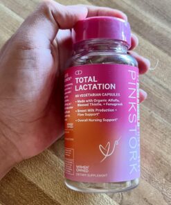 Pink Stork Total Lactation Supplement for Breast Milk Supply, Organic Fenugreek and Alfalfa to Support Breastfeeding, Milk Flow, and Production, Postpartum Essentials - 60 Capsules 29 81XfA0Z7buL