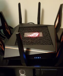 ASUS ROG Rapture WiFi 6 Wireless Gaming Router (GT-AX11000) - Tri-Band 10 Gigabit, 1.8GHz Quad-Core CPU, WTFast, 2.5G Port, AiMesh Compatible, Included Lifetime Internet Security, AURA RGB AX11000 | WiFi 6 | 2.5G Port 59 81XfYycZuVL