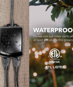 BN-LINK Compact Outdoor Mechanical 24 Hour Programmable Dual Outlet Timer - Plugin timer, Waterproof, Heavy Duty Dial 31 81XfvNR3ArL