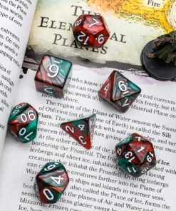 QMay DND Dice Set with 6 Pattern Dice Bag, 42 Pieces, 6 Sets Double - Colors Polyhedron Great for Dungeons and Dragons RPG MTG Table Games 6 sets-42pcs 26 81XjGLNerqL