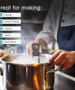 Candy Thermometer Deep Fry/Jam/Sugar/Syrup/Jelly Thermometer with Hanging Hook Cooking Thermometer Food Thermometer Quick Reference Temperature & Pot Clip Silver 28 81Xk4MMkduL