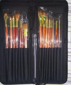 Santa Fe Art Supply Paint Brush Set W/Carrying Case-Organizer - 15+1 Professional Grade Wood Paintbrush Kit Perfect for Watercolor, Oil, Ink, Face - Creative Art Brushes & Craft Supplies for Artists 47 81XlIhAoECL