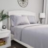 Home, Silver Brushed Microfiber Set-4 Piece Bed Linens-Fitted & Flat Sheets, 2 Pillowcases-Wrinkle by Lavish (Full, Gray) Full
