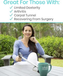 Vive Suction Cup Grabber Reacher 32" - Elderly Grab It Reaching Pickup Tool Heavy Duty for Seniors - Trash, Sticks, Litter Picker Upper - Extra Long Reach Handle & Handy Extension Arm Claw 1 30 81Xn2aiVVlS 1