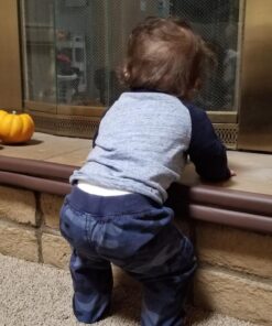 Roving Cove Edge Corner Protector Baby Proofing (Large 15ft Edge 4 Corners) - Hefty-Fit Heavy-Duty, Soft NBR Rubber Foam, Furniture Fireplace Safety Corner Edge Bumper Guard, 3M Adhesive, Coffee Brown 15 feet 43 81XowGXOqML