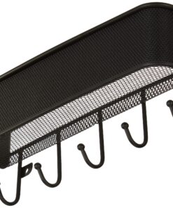 iDesign Twillo Steel Wall Mount Mail and Key Rack - 10.5" x 2.5" x 4.5", Matte Black Size: 10.5" x 2.5" x 4.5" 18 81XqA09rmKL