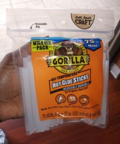 Gorilla Hot Glue Sticks, Mini Size, 4" Long x .27" Diameter, 75 Count, Clear, (Pack of 1) Mini Size 4" Standard Packaging 32 81XsIJ9iULL