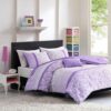 Mi Zone Comforter Set Fun Bedroom Décor - Modern All Season Polka Dot Print, Vibrant Color Cozy Bedding Layer, Matching Sham, Decorative Pillow, Full/Queen, Floral Purple 4 Piece 29 81XslQjy13L