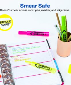 Alternative view of AVERY Hi-Liter Desk-Style Highlighters, Smear Safe Ink, Chisel Tip, 4 Assorted Color Highlighters (24063) 4 per pack 4 highlighters