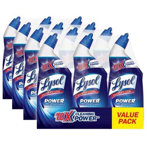 Lysol Power Toilet Bowl Cleaner Gel, For Cleaning and Disinfecting, Stain Removal, 24oz (Pack of 12)