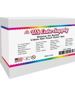 24 Color Cake Food Coloring Liqua-Gel Decorating Baking Primary & Secondary Colors Deluxe Set - U.S. Cake Supply 0.75 fl. oz. (20ml) Bottles - Made in the U.S.A. 23 81Y DADsjkL 2