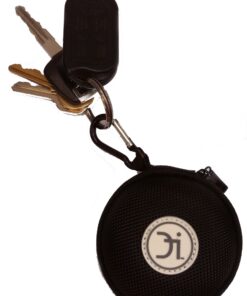 CASEBUDi Round Earbud and Phone Charger Storage Case with Carabiner | Black Ballistic Nylon 11 81Y gyYrsxL