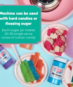 Cotton Candy Express Floss Sugar Variety Pack with 3 - 11oz Plastic Jars of Cherry, Blue Raspberry & Grape Flossing Sugars Plus 50 Paper Cotton Candy Cones Cherry, Grape, Blue Raspberry 23 81Y1foIe34L