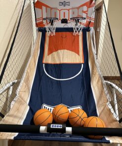 Hall of Games Indoor Arcade Basketball Games Multiple Styles, 2-Player Arcade Scoring Display with Rubber Basketball Set, Perfect for Family Game Rooms Deluxe (Poly Backboard & Premium Scorer) 22 81Y1lmXqfXL