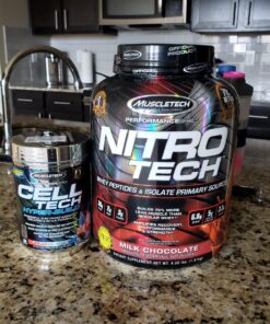 Whey Protein Powder | MuscleTech Nitro-Tech Whey Protein Isolate & Peptides | Milk Chocolate, 4 Pound (Pack of 1), 40 Servings 40 Servings (Pack of 1) 37 81Y2YLMvWL