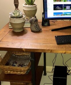 HOMELEGANCE Factory Metal Frame Writing Desk, Rustic Brown 39 81Y36giefFL