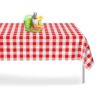 Red Gingham Checkered 6 Pack Premium Disposable Plastic Picnic Tablecloth 54 Inch. x 108 Inch. Rectangle Table Cover By Grandipity Red Gingham Checkered 51 81Y5QLoHpL