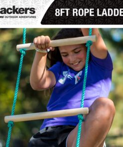 Alternative view of Slackers 8 ft Rope Ladder - Best Outdoor Ninja Warrior Training Equipment For Kids - A Great Addition To Your Backyard Ninjaline Obstacle Course - Rated Ages 5+