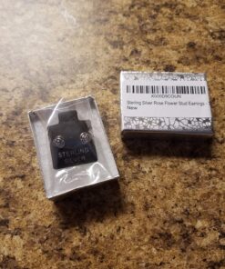 Sterling Silver Rose Flower Stud Earrings - 7mm Rhodium Plated 37 81Y6e2Q5xwL