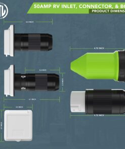 50 AMP RV Trailer Marine Power Cord Power Inlet - Female Twist locking Connector - Weatherproof Boot Kit 16 81Y7FtcTKxL
